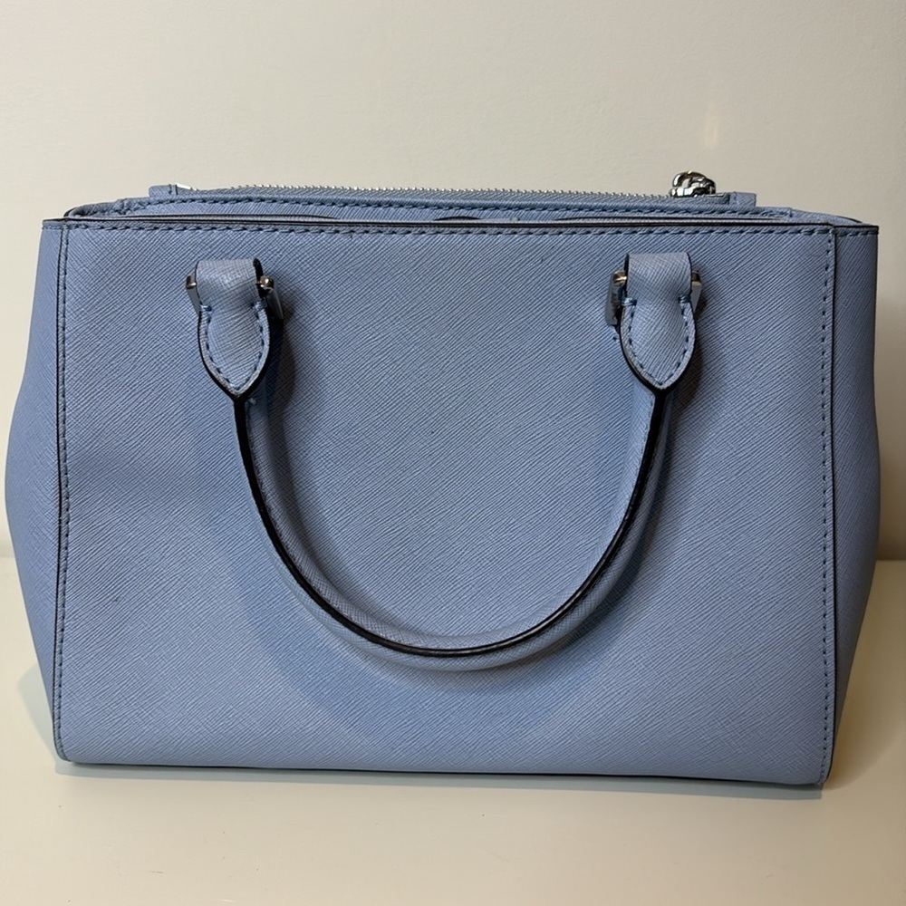 Michael Kors | Blue Sutton Saffiano Leather Removable Crossbody Satchel Bag - Picture 11 of 17